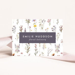 Colorful Flowers, Greenery, Floristry, Flower Shop Business Card