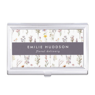 Colorful Flowers, Greenery, Floristry, Flower Shop Business Card Case