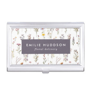 Colorful Flowers, Greenery, Floristry, Flower Shop Business Card Case