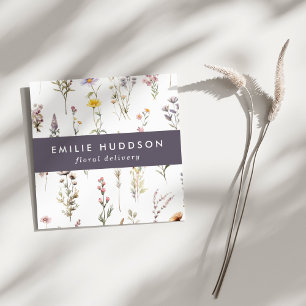 Colorful Flowers, Greenery, Floristry, Flower Shop Square Business Card