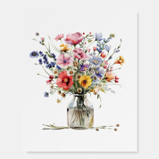 Colorful Flowers in a Vase Poster