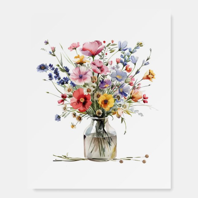 Colorful Flowers in a Vase Poster (Front)