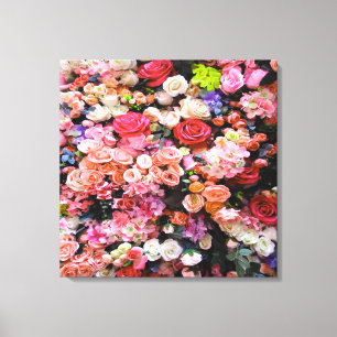 Colorful Flowers in Bloom Floral Bouquet Canvas Print