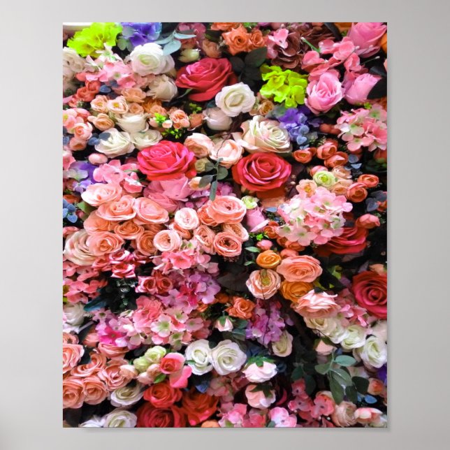 Colorful Flowers in Bloom Floral Bouquet Poster (Front)
