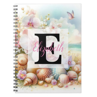 Colorful flowers in soft pastel colors watercolor notebook