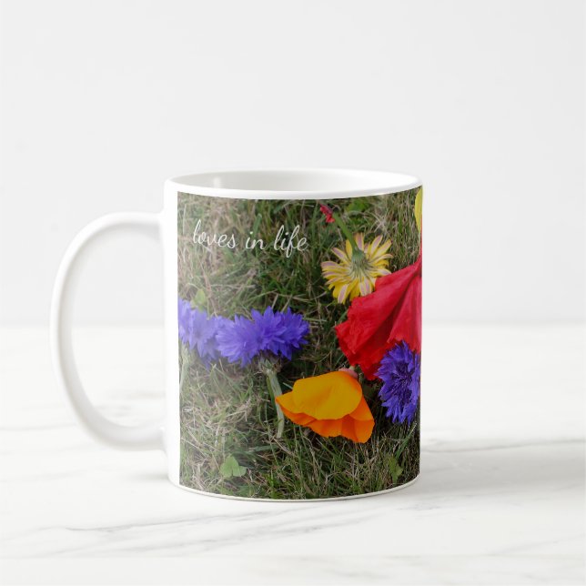 Colorful Flowers in the Lawn Coffee Mug (Left)