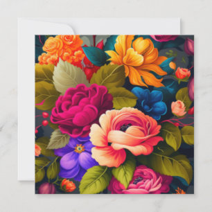 Colorful flowers invitation