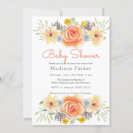 Colorful Flowers Invitation | Zazzle