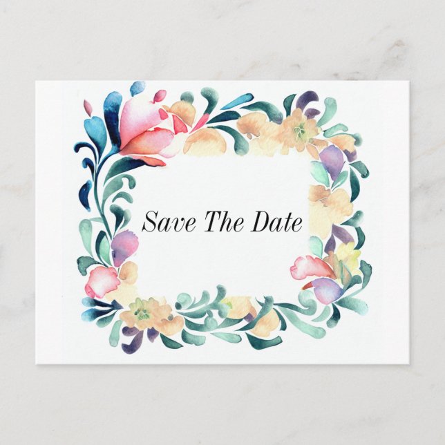 Colorful Flowers Invitation Postcard (Front)