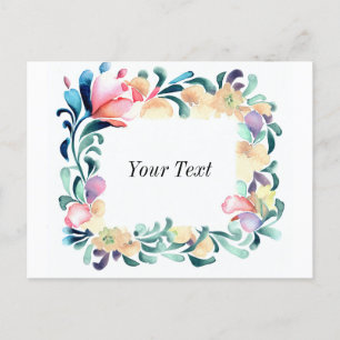 Colorful Flowers Invitation Postcard