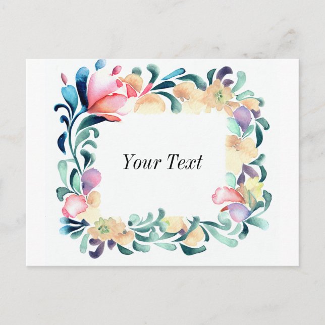 Colorful Flowers Invitation Postcard (Front)