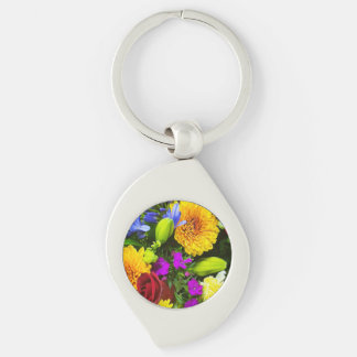Colorful flowers keychain