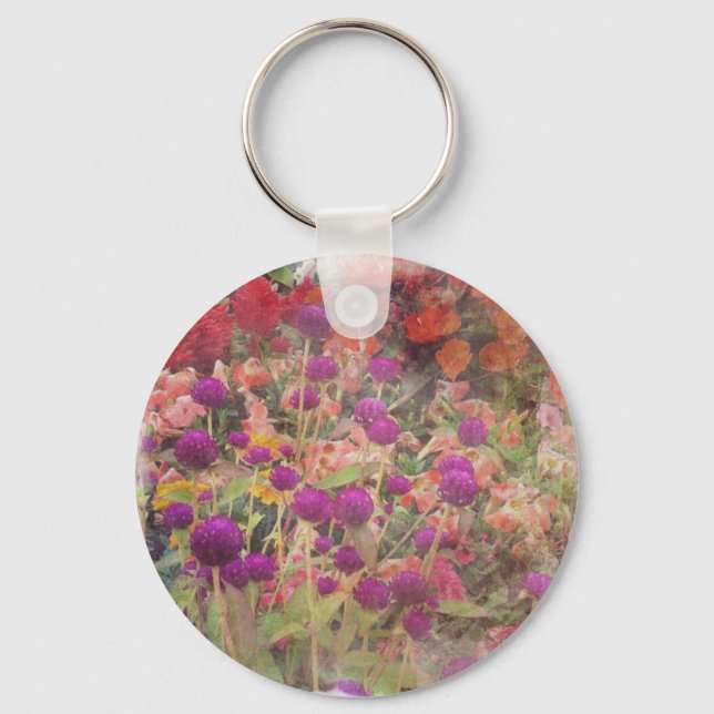 Colorful Flowers Keychain (Front)