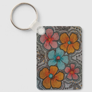 Colorful Flowers Keychain