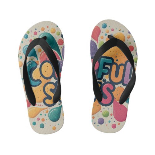 Colorful Flowers Kids Flip Flops