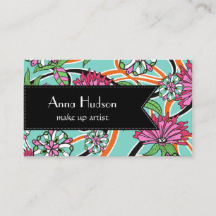 Colorful Flowers, Leaves, Floristry, Flower Shop Business Card