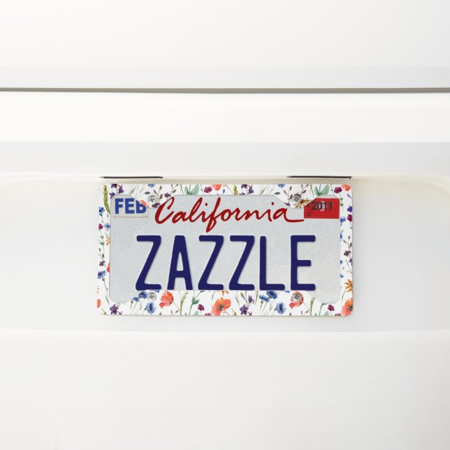 Colorful flowers license plate frame (On Car)