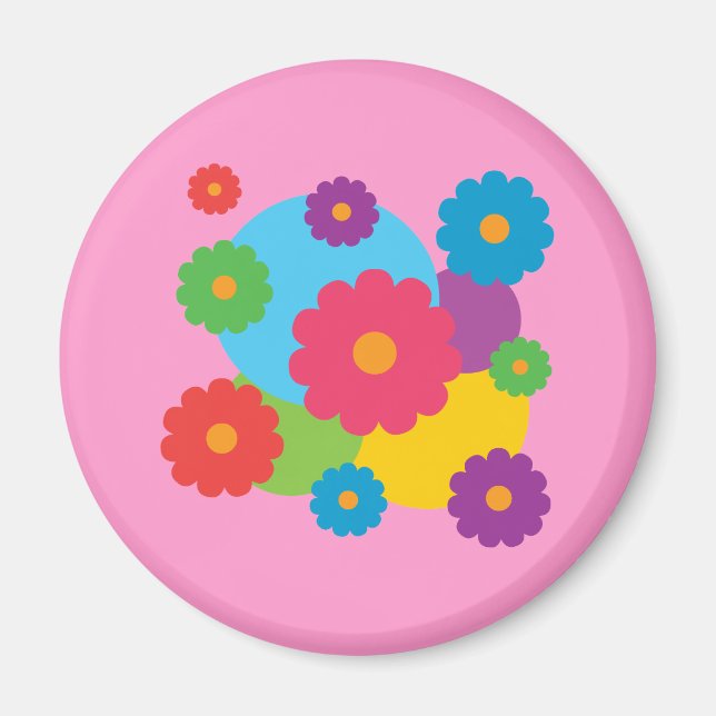 Colorful Flowers Magnet (Front)