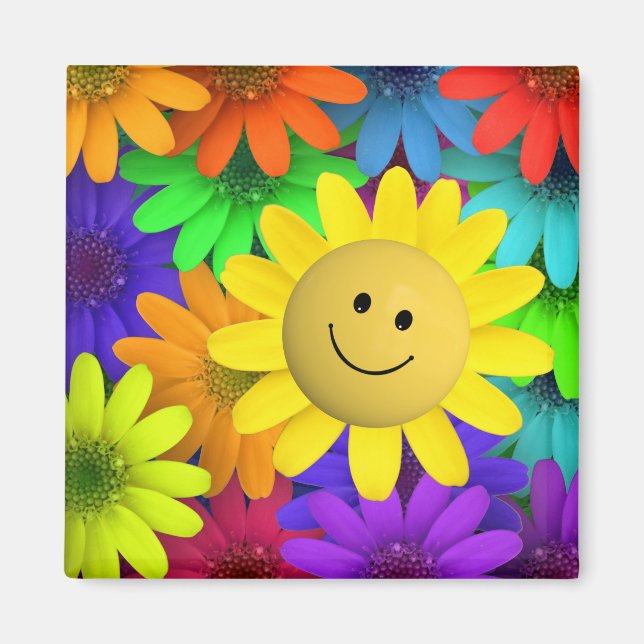 Colorful flowers magnet (Front)