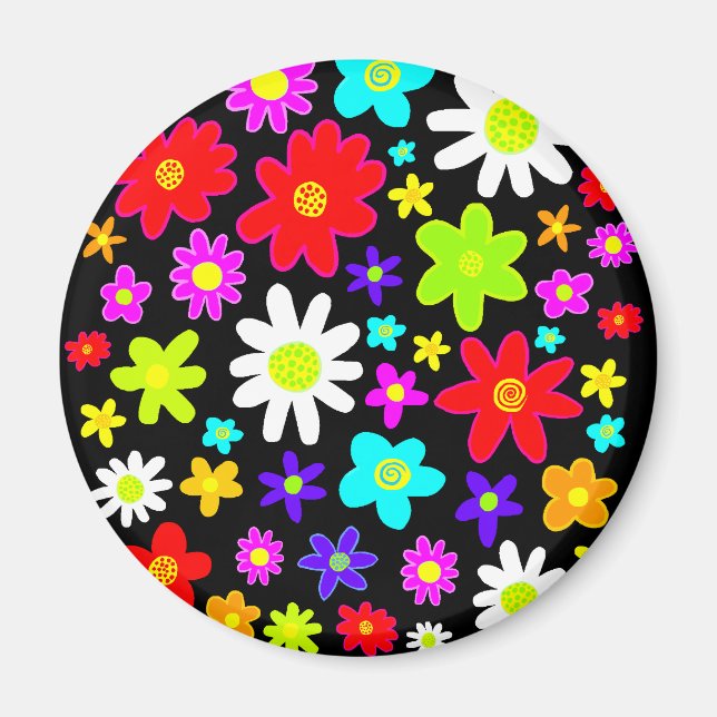 Colorful Flowers Magnet (Front)