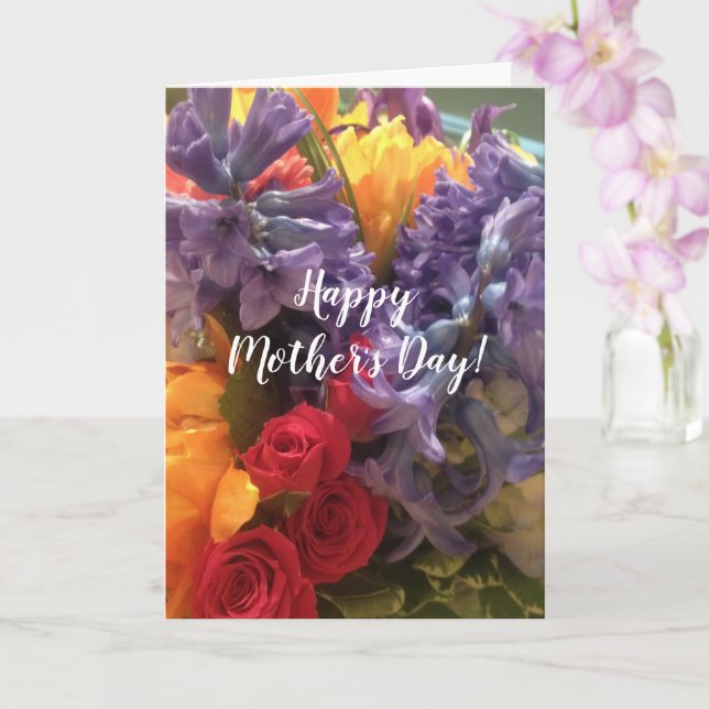 Colorful Flowers Mother's Day Card (Orchid)