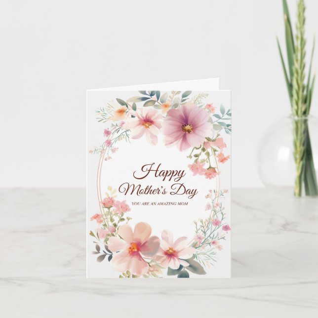 Colorful Flowers Mother's Day Thank You Card (Front)