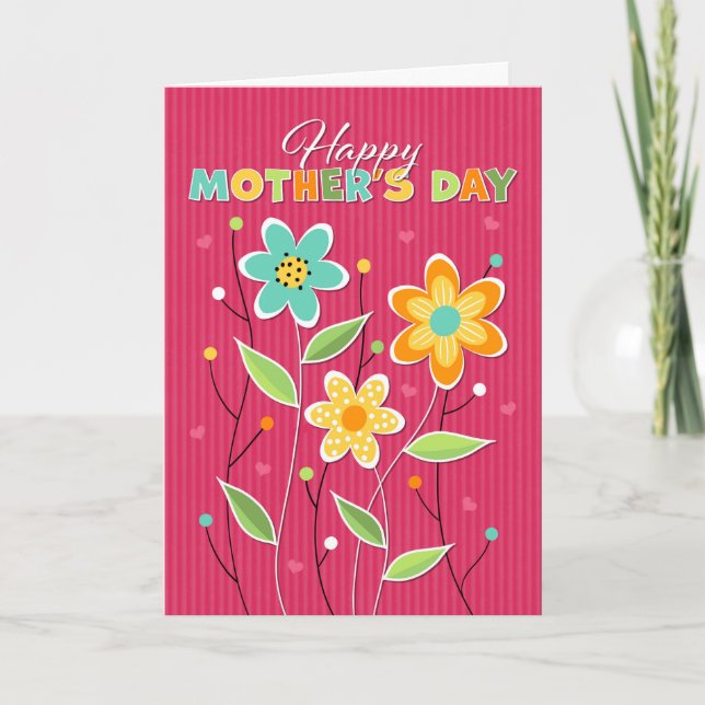 Colorful Flowers Mother's Day Thank You Card (Front)