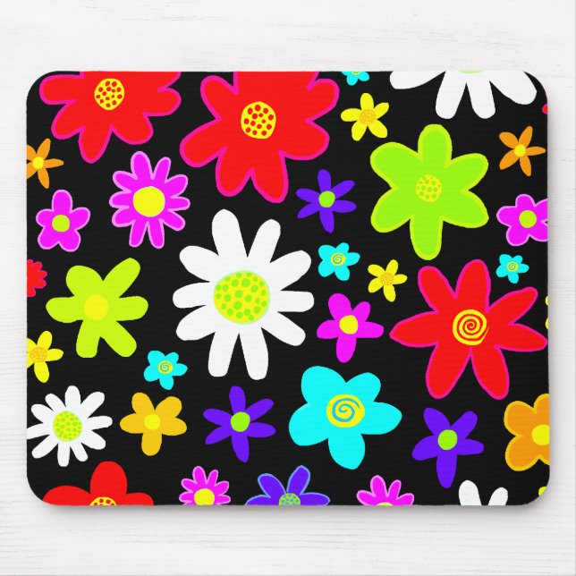 Colorful Flowers Mouse Pad (Front)