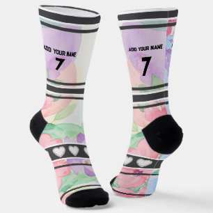 Colorful Flowers - Name Number Socks