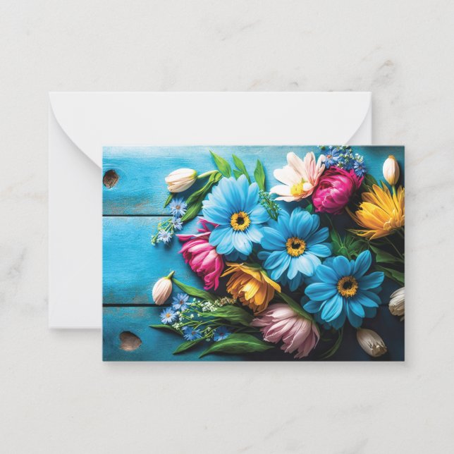 Colorful Flowers Note Card (Front)