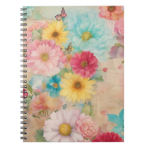 Colorful flowers notebook