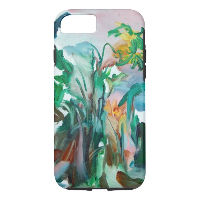 Colorful flowers on an iPhone case (Back)
