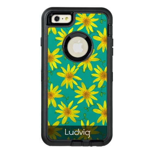 Colorful Flowers on any Color any Text OtterBox Defender iPhone Case