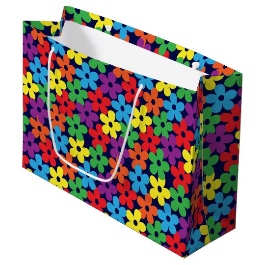 colorful flowers gift bag