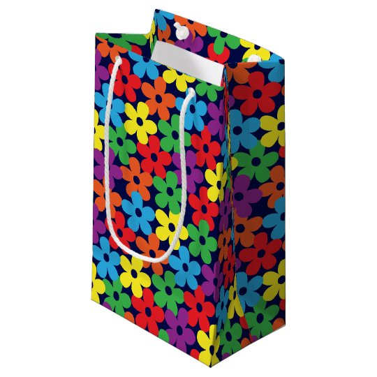 colorful flowers gift bag