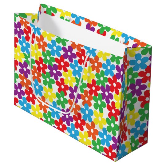 colorful flowers gift bag