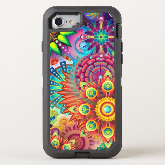 Colorful Flowers Otterbox iPhone Case (Back)