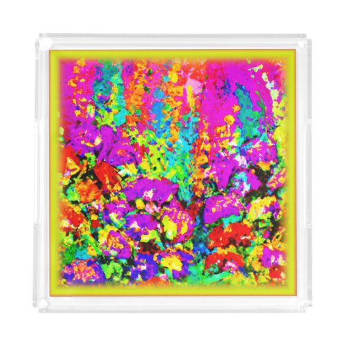 Colorful Flowers Painting Buy Now Acrylic Tray