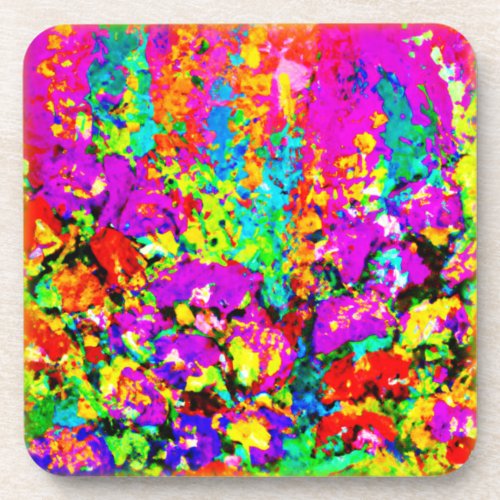 Colorful Flowers Painting Buy Now Beverage Coaster