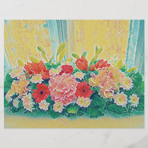 Colorful flowers painting flyer