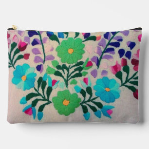 Colorful Flowers Pattern Accessory Pouch