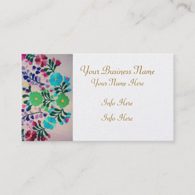 Colorful Flowers Pattern Business Card (Front)