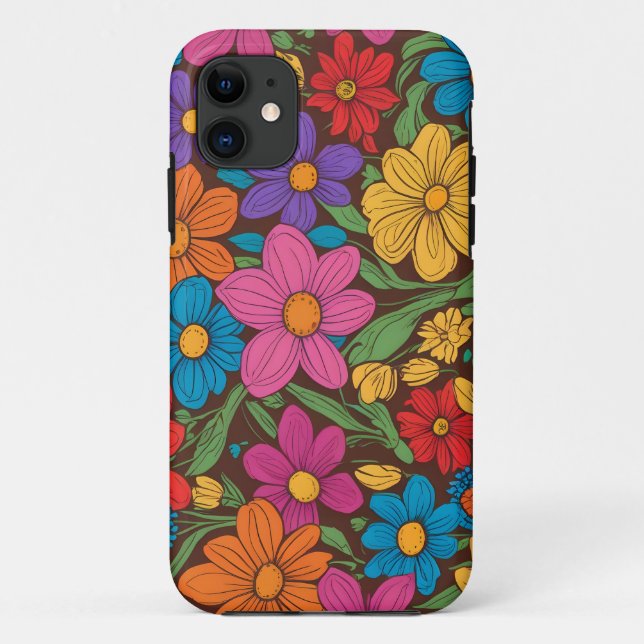 Colorful flowers pattern Case-Mate iPhone case (Back)