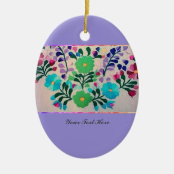 Colorful Flowers Pattern Ceramic Ornament by LeFlange at Zazzle