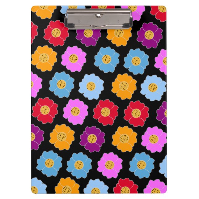 Colorful flowers pattern clipboard (Front)