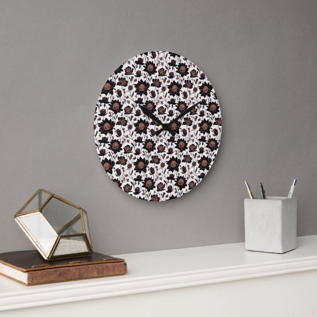 Colorful flowers pattern design 23 - Wall Clock (Office)