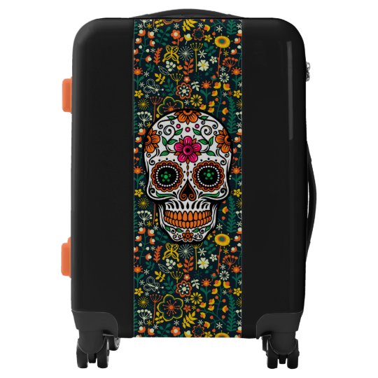 candy skull suitcase