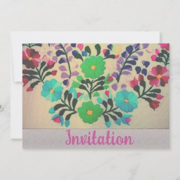 Colorful Flowers Pattern Invitation by LeFlange at Zazzle