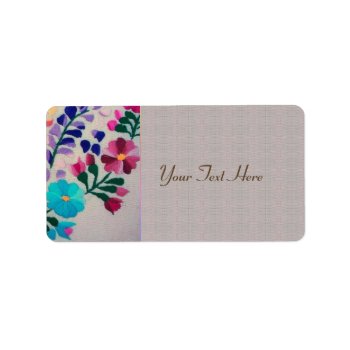 Colorful Flowers Pattern Label by LeFlange at Zazzle