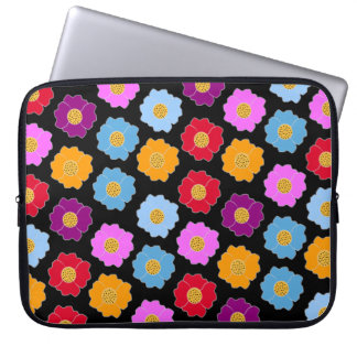 Colorful flowers pattern laptop sleeve